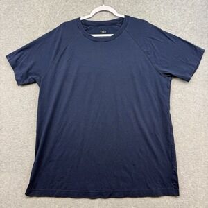 Alo Yoga Shirt Triumph Crew Neck Tee Men's XL Navy Blue Cotton Blend SS M113R